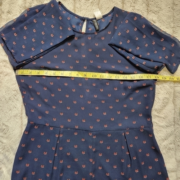 Romper Navy blue with small fox print Size 10 DIVIDED - Picture 7 of 15